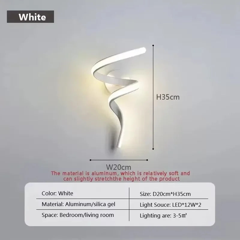 LED Luxury Wall Lamp – Black/White/Gold Decorative Light for Bedroom & Living Room