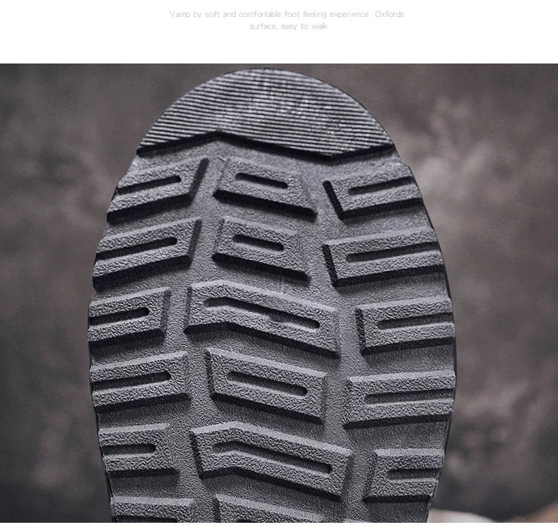 Leather High Top Winter Boots For Men With Plush Lining Outdoor Snow