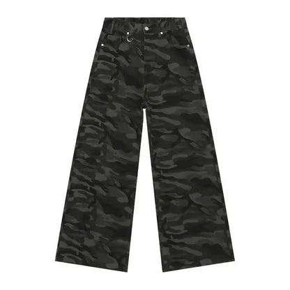 Men's Wide Leg Denim Jeans Casual Vintage Washed Old Blue