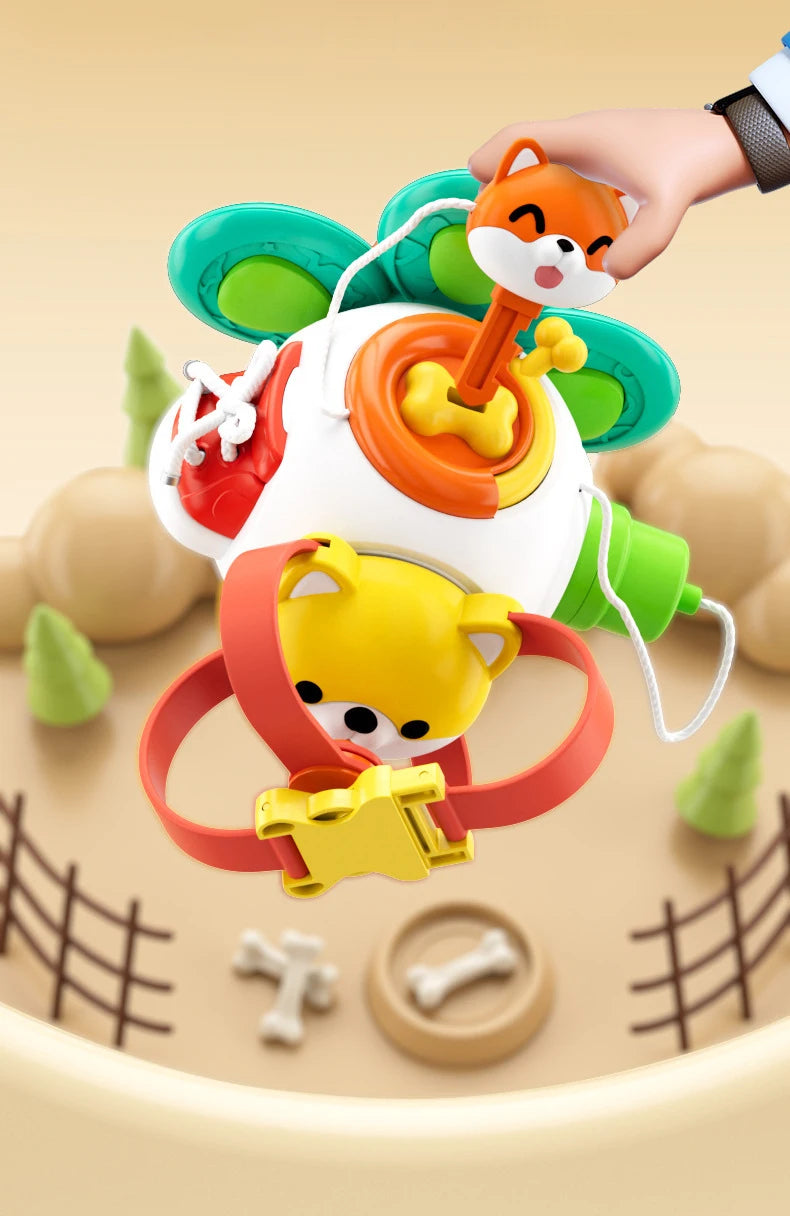 Baby Busy Board Cube Montessori Sensory Toys for Toddler Educational Learning Activities Travel Toy Lock Box Fine Motor Skill