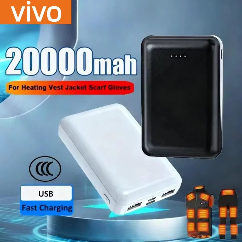 VIVO 30000mah Power Bank USB Fast Charging Ultra-thin Mini Heating Portable External Battery Pack For Heating Vest Jacket