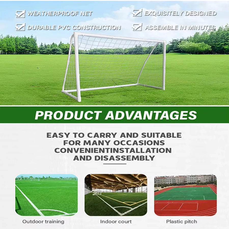 Football Goal Sports Toy Foldable Children's Football Gate with Pump & Ball Portable Soccer Goal for Outdoor Football Training