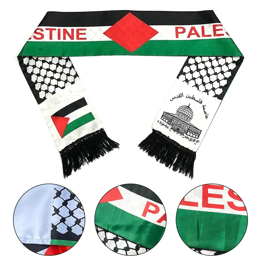 Double Side Palestine Shawl Waterproof Palestinian National Flag Shawl Sunproof Colorfast for Football Team