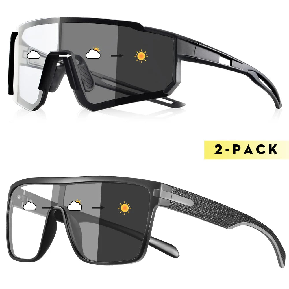 CRIXLAIS Fashion Photochromic Polarized Sunglasses Men Women Oversized Sun Glasses Male Night Vision Driving Goggles UV400