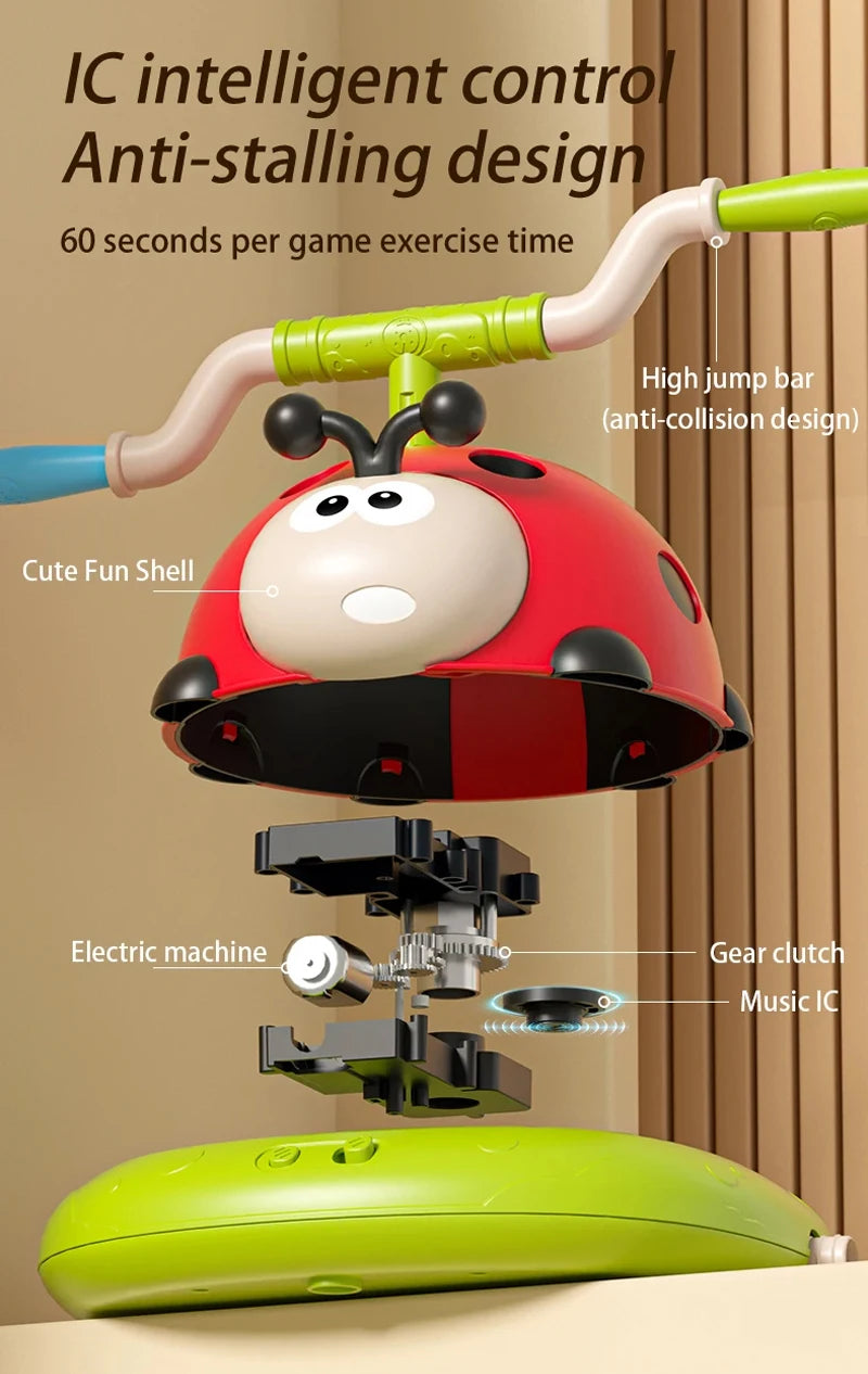 Musical Jump Sports Toys Toss Ring Game Toy and Rocket Launcher for Kids Ladybug Multifunction Outdoor Machine Gifts