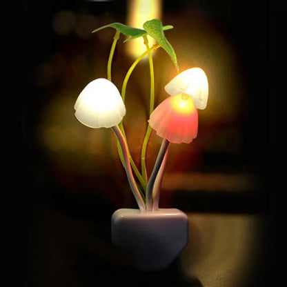 Mushroom Night Light LED with EU and US Plug 220V Light Sensor 10cm