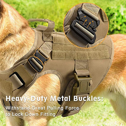 Tactical Military Nylon Dog Harness And Leash Set For All Breeds