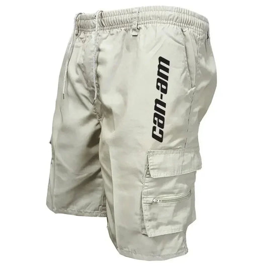 Outdoor shorts, bike shorts with elastic belts, baggy work shorts with multiple pockets, quick-drying printed sweatpants