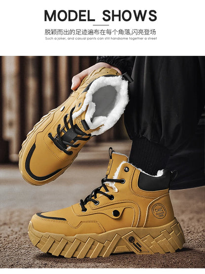 Leather High-Top Outdoor Boots For Men Ankle Hiking