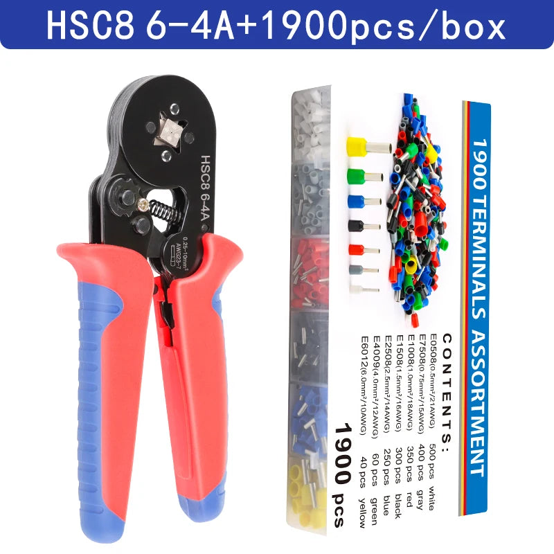 Crimping Pliers Ferrule Sleeves Tubular Terminal Tools HSC8 6-4A/6-6A/16-6E Wire Crimper Household Electrical Sets
