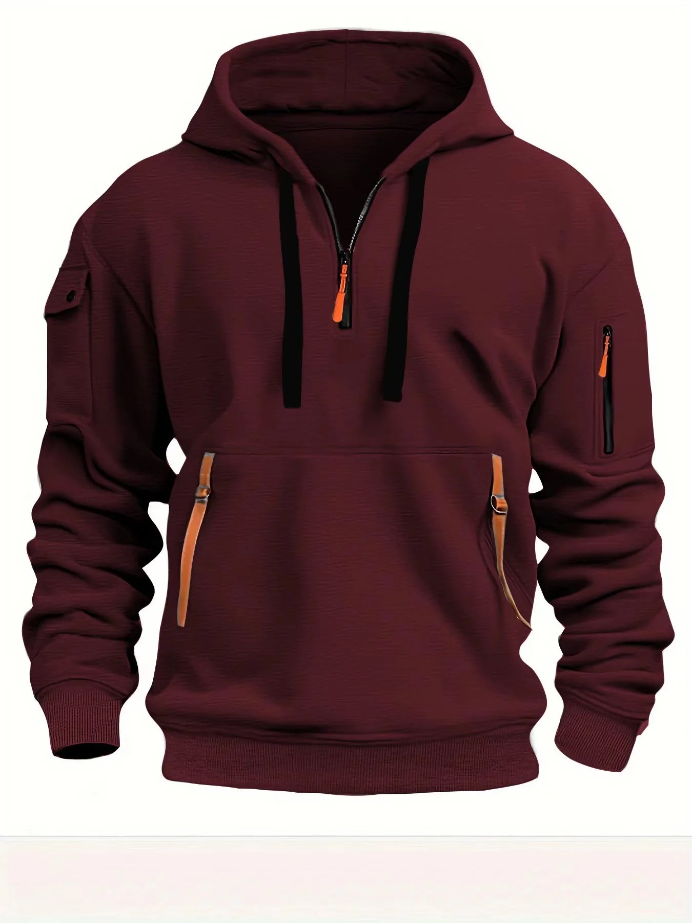 New Multi Pocket Zipper Fleece Hooded Casual Shirt for Men and Women Plus Size Loose Pullover Fashion Sweatshirt top