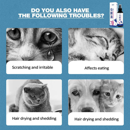 Pet Flea and Tick Repellent Spray 100ml for Dogs and Cats