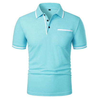 Men's Short Sleeve Polo Shirt Solid Polyester Breathable Casual