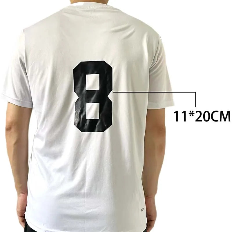 20*11CM/ Big Number Letter Patches Clothes Sticker,0~9 White,Black Digital Number Jersey Badges Heat Transfer Iron on Patches