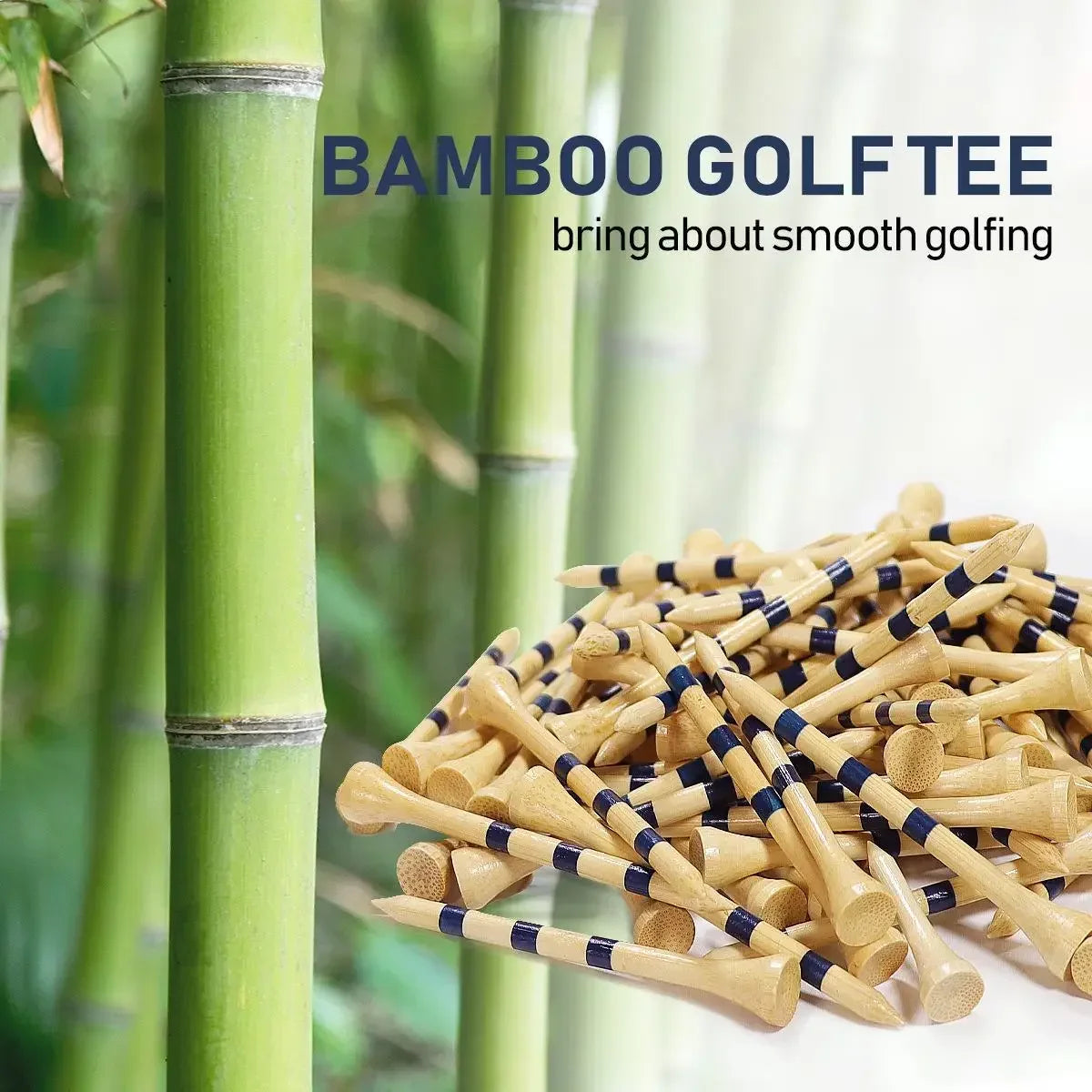 PGM 50pcs Bamboo Golf Tees More Durable and Stable TE003-Y