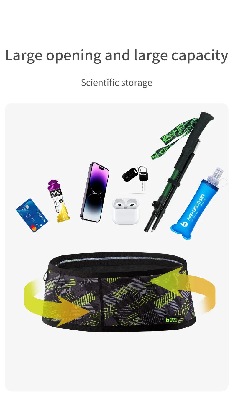 MAP BROTHER W1001 Woven Elastic Sports Waist Bag Pack Running Race Number Belt For Triathlon Marathon Cycling Mountaineering Bag