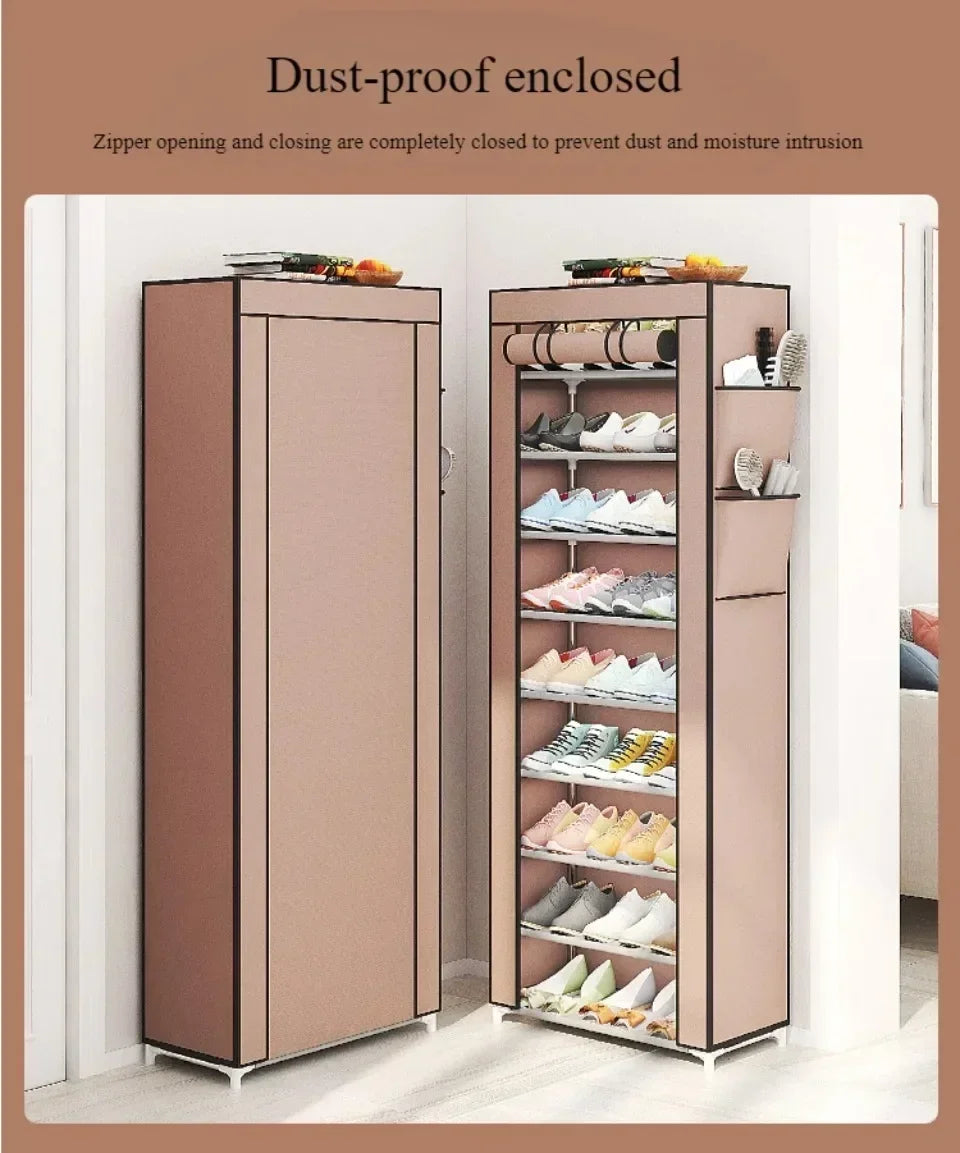 Dustproof Shoe Cabinet Economical Shoe Cabinet/simple Shoe Cabinet Entrance/space Saving Shoe Rack/storage Rack with Curtains