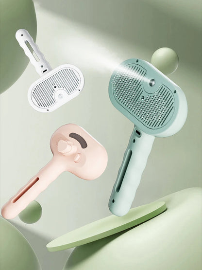 Pet Steam Spray Brush For Dog Grooming And Hair Removal Plastic