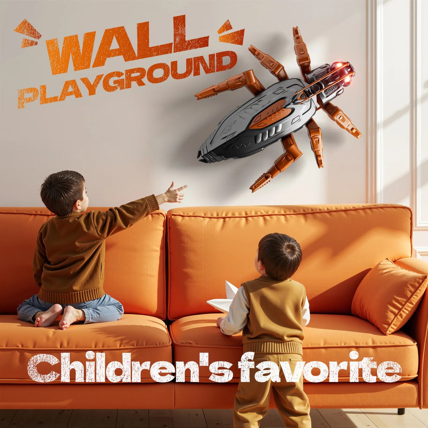 Wall Climbing RC Gecko Toy, Rechargeable Remote Control Lizard with LED Eyes, Dual Mode for Floor & Wall, Gift for Kids Boys 3+