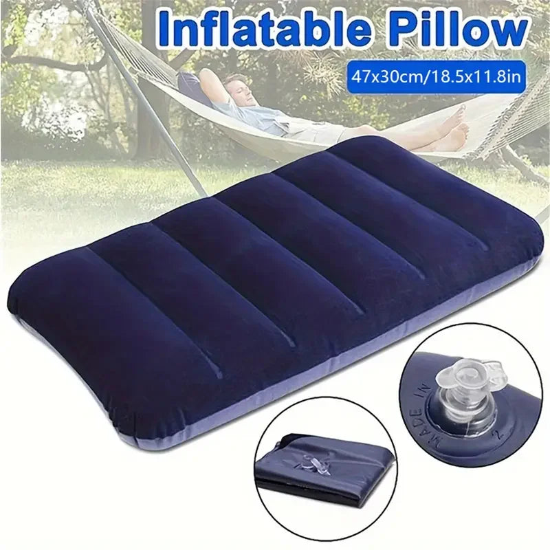 47x30cm Air Cushion Pillows Outdoor Camping Sleep Cushion Folding Square lnflatable Pillows Travel Backrest Plane Head Rest Big