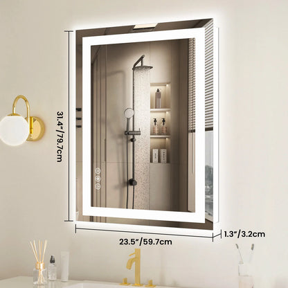 36x24 Inch LED Vanity Mirror With Memory Function, Front Back Lighting