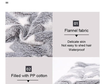 Flannel Pet Sleeping Mat Cotton Sizes XS XXL Plaid 7 Colors