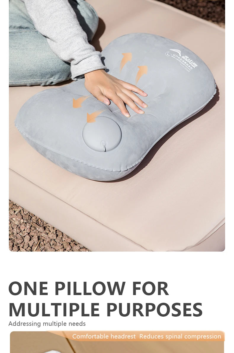 BISINNA Camping Inflatable Pillow Portable Ultralight Travel Hiking Air Sleeping Pillow for Neck and Lumbar Support