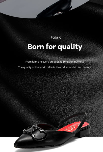 Women's Ankle Strap Sandals Black Flat Heel PU Upper