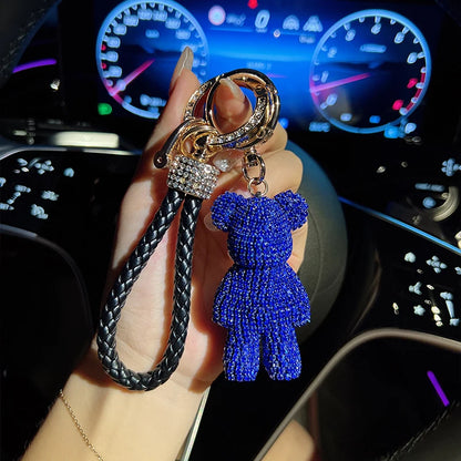 Bear Shaped Keychain And Bag Pendant With Rope Design