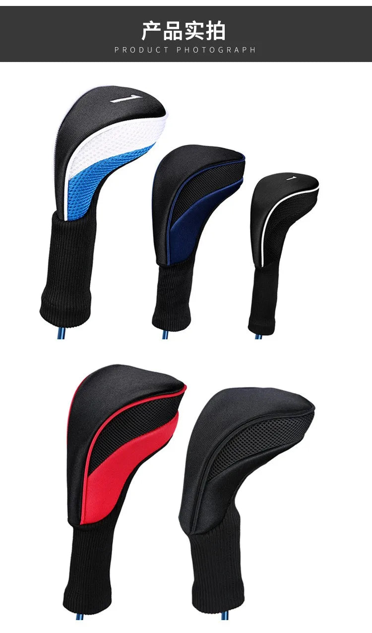 3Pcs/Set Club Heads Cover Soft Wood Golf Club Driver Headcovers Professinal Golf Head Covers Protect Set 5 Colors