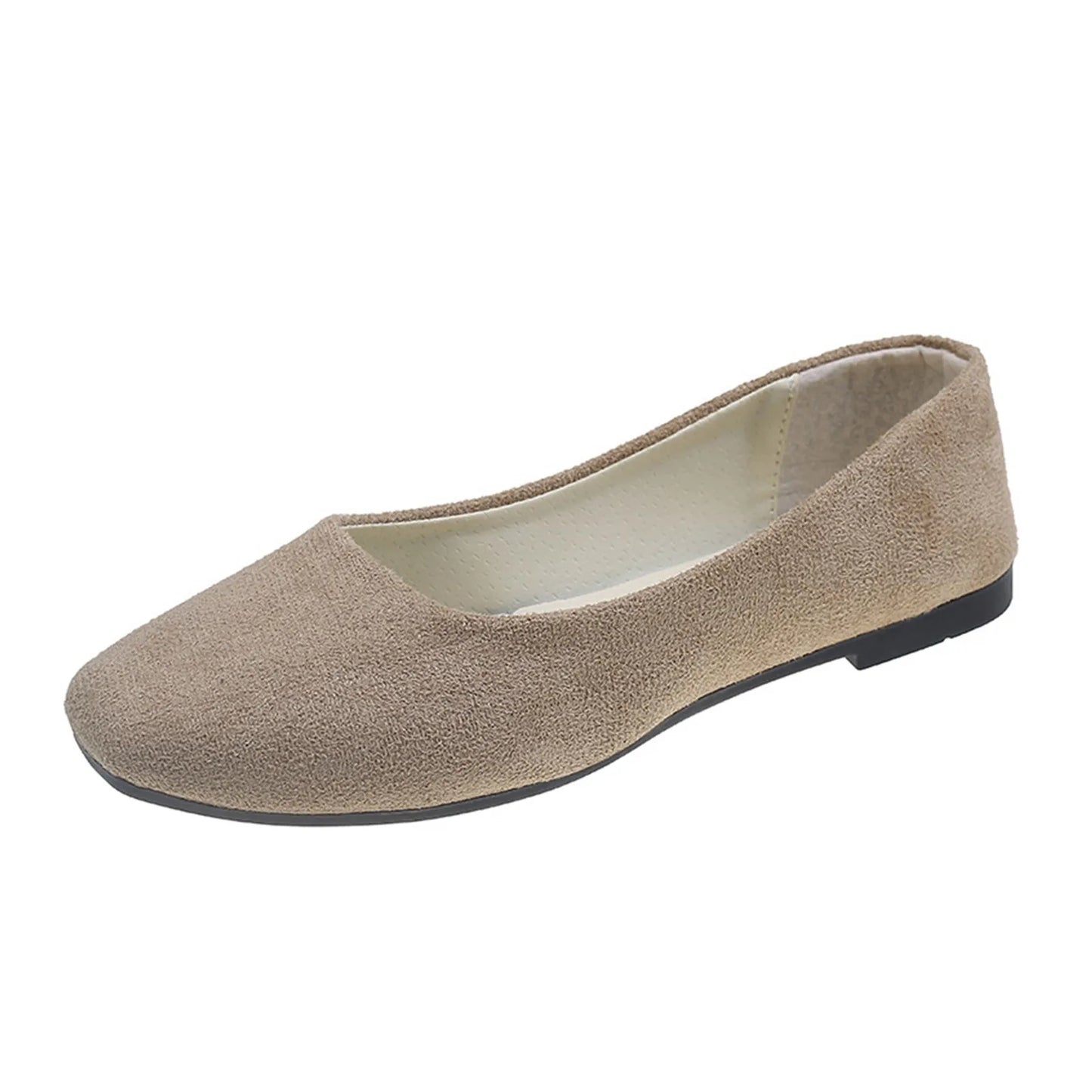 Woman Flats Casual Round Toe Cute Flats Flock Mocasines Ballerina Church Flats Female Suede Elegant Soft Sole Mom Shoes