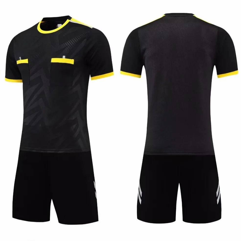 Football Kits 2025 Men Referee Uniforms Soccer Football Jerseys Shirts Pockets Judge Short Sleeve Team Shirt Sportswear Clothes