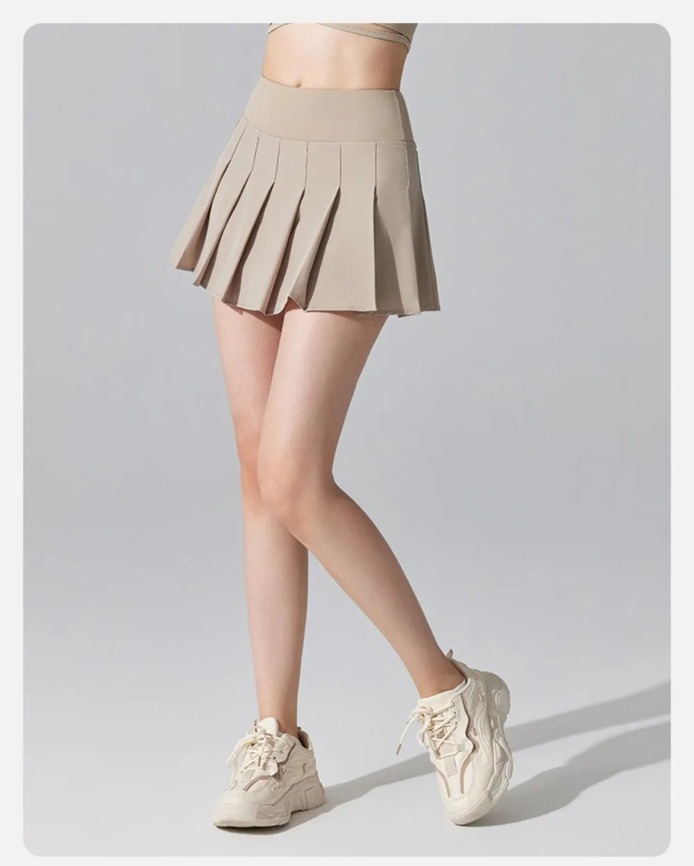 High Waist Slim Fit Pleated Skirt Running Sports Fitness Skirt Tennis Badminton Golf Short Skirt for Women