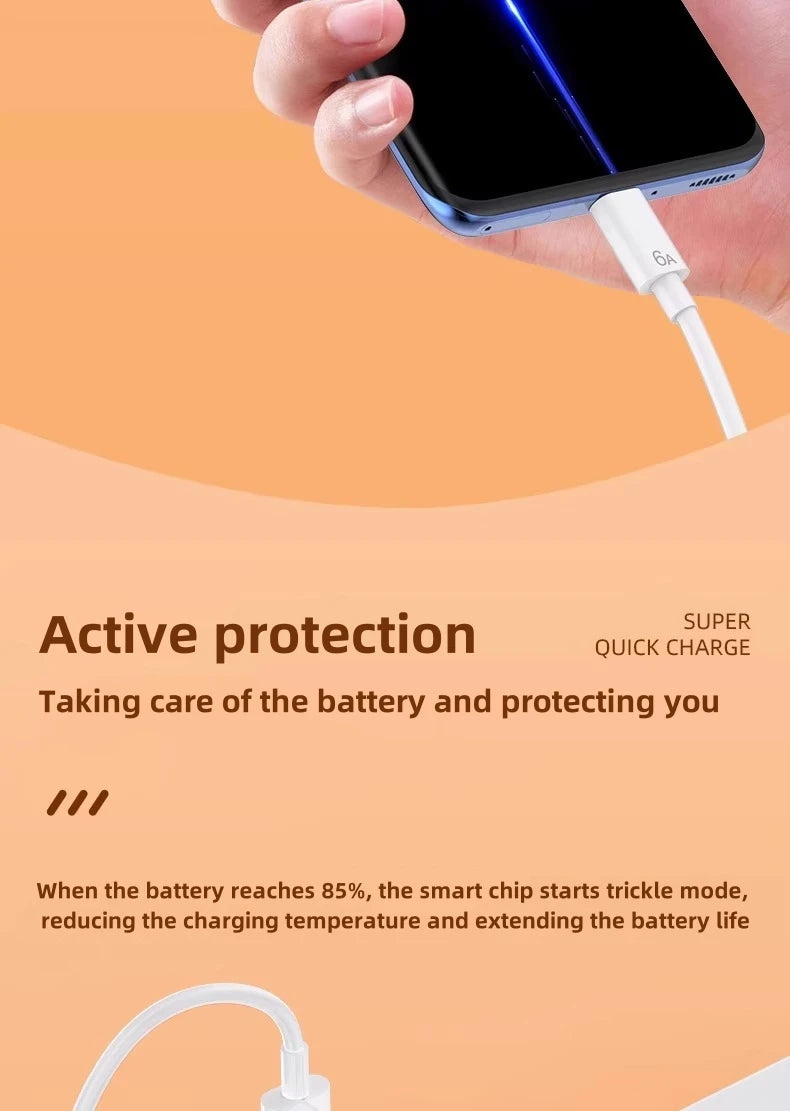 67W USB Fast Charger for Xiaomi 14 13 12 11 10 Ultra Redmi Note 12T 13 Pro Turbo Quick Charge Type C USB Charging Cable