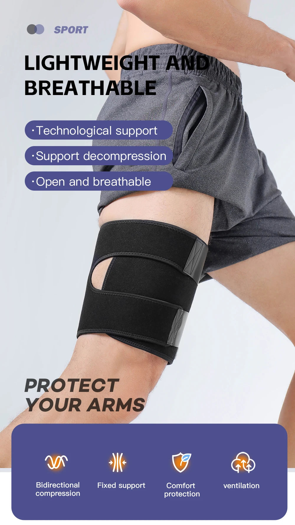 1Pc Large Thigh Support Bracket,Adjustable With Thigh Cover,Used For Groin And Limb Support,Fitness Leg Cover,Leg Protection