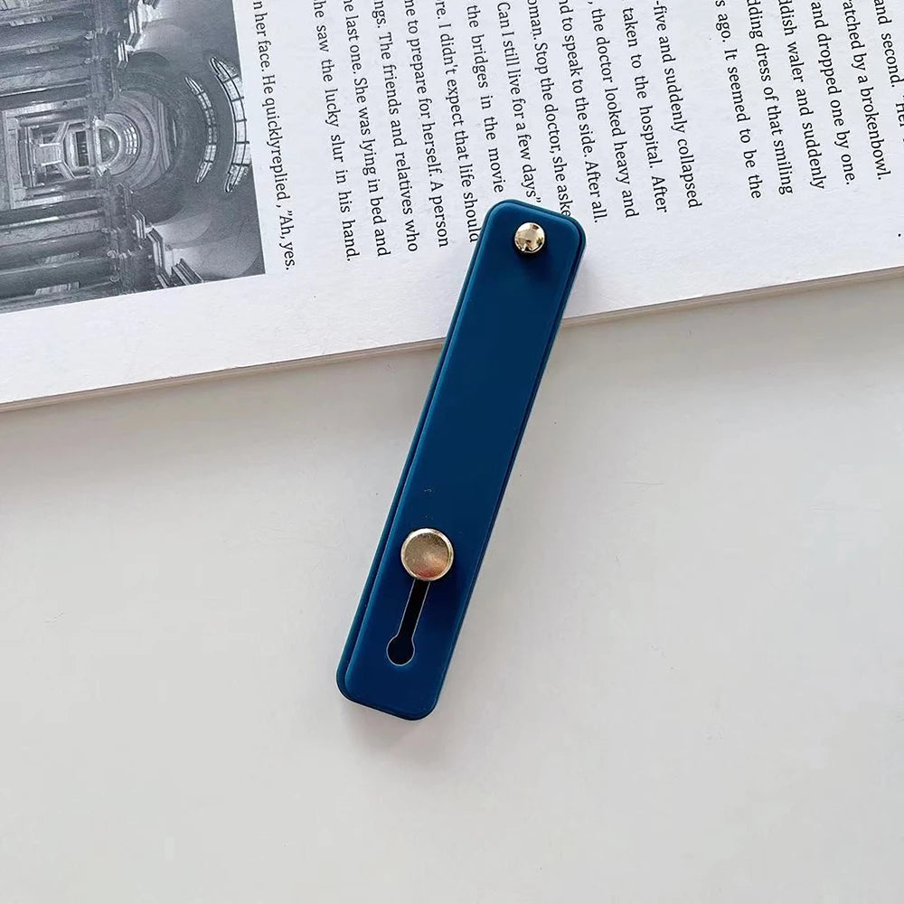 Wrist Band Hand Band Finger Grip Mobile Phone Holder Stand Push Pull Universal Plain Color Phone Socket Holder for iPhone Xiaomi