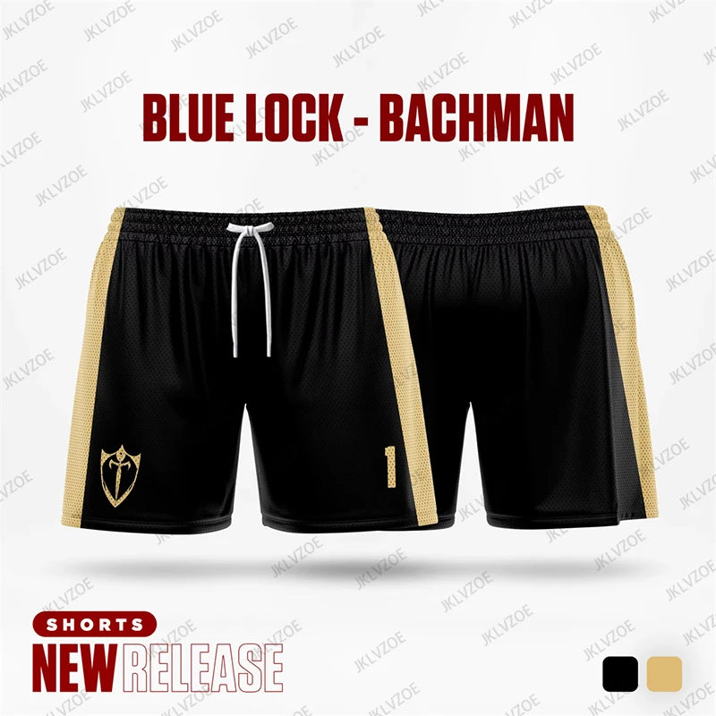 Summer New Blue Lock B. Munchen Black Cartoon Anime Jersey Women Men Shorts Fitness Sports Casual Beach Training Short Pants