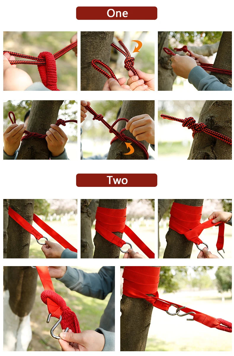 Single Wide Thick Canvas Hammock Outdoor Camping Backpackaging Leisure Swing Portable Hanging Bed Sleeping Swing Hammock