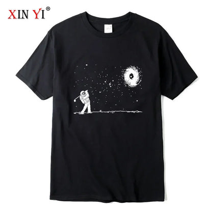 Men's 100 Percent Cotton Short Sleeve T Shirt with Astronaut Print