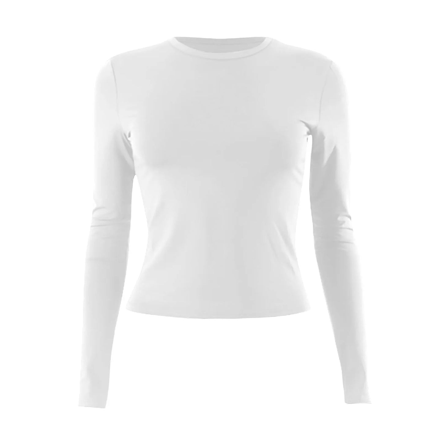 Women’s Cotton O-Neck Long Sleeve Cropped Top