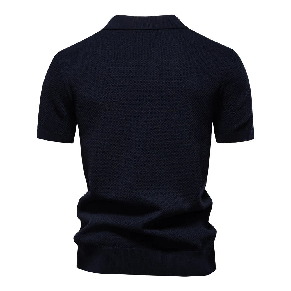 2025 New Summer Premium Solid Color Men's Golf Polo Shirt for Collared Breathable Fabric Social Casual Top Male Polo Shirts