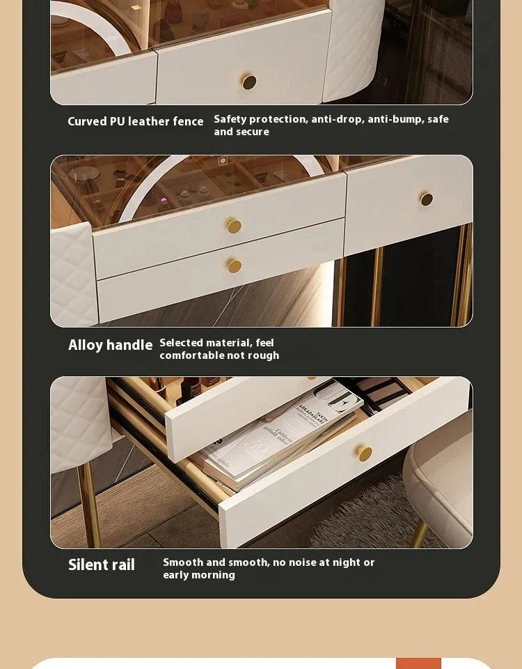 Makeup Luxury Dressing Table Mirror Led Light Salon White Dressing Table Storage Bedroom Comoda Pra Quarto Home Furniture