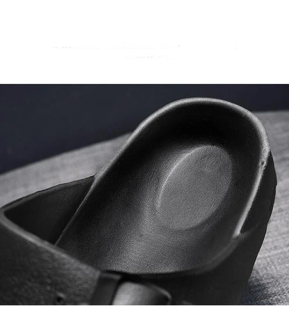 Men's Slippers With Buckle, Flat Heel, One Size, EVA