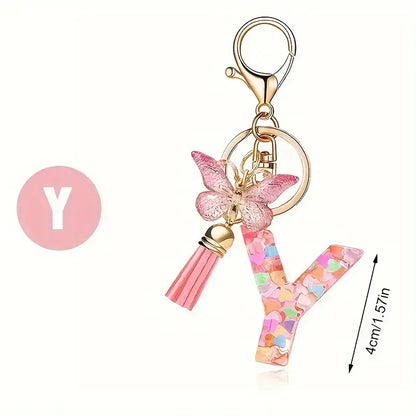 Alphabet Letter Keychain Universal Unisex Car Key Ring Gift