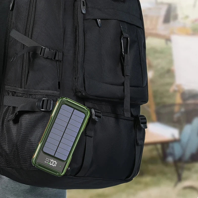 VIVO 200000mAh Solar Power Bank Large Capacity 4 in 1 Built in Cables Intelligent Digital Display Laser Light For Samsung