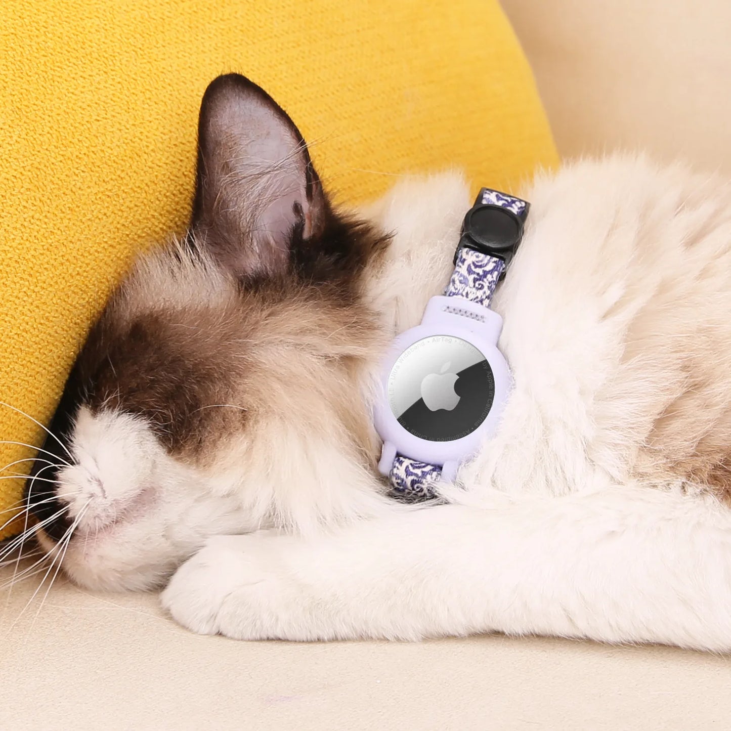 Pink Nylon Cat Collar With Bell For Tracking Device
