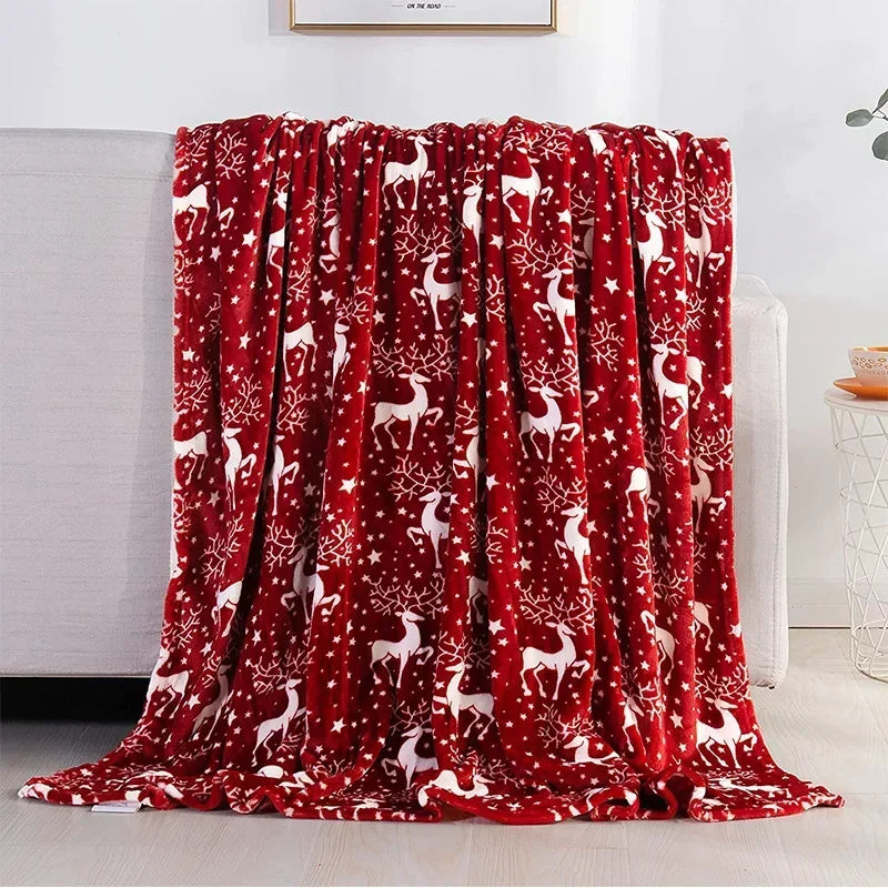 Holiday Snowflake & Gingerbread Blanket – Soft Cozy Christmas Throw