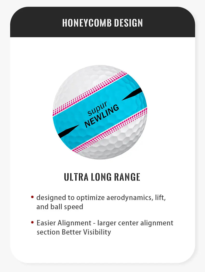 3pcs/box Supur NEWNING Golf Games Ball Super Long Distance Three layer Ball for Professional Competition Game Ball Golfers Gift