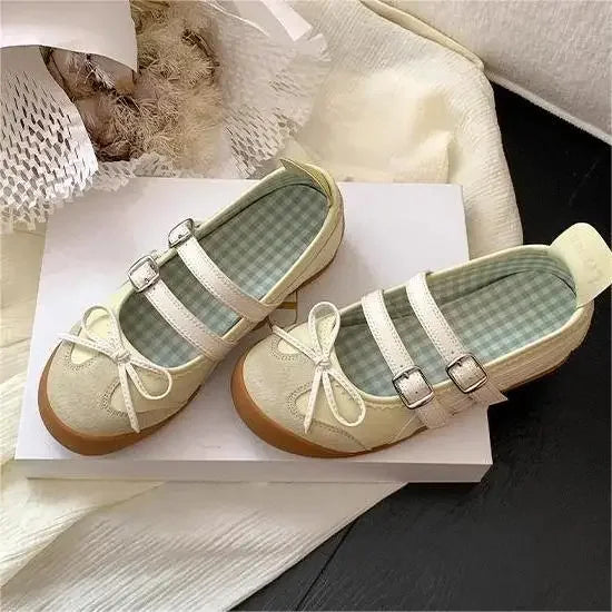 Women Flats Bow Ballet Dance Mary Jane Shoes Summer Sandals 2024 Fashion New Brand Dress Designer Casual Shallow Zapatos Mujer