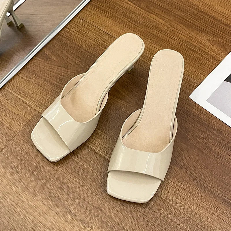 Women High Heel Sandals Summer New Fashion Square Toe Open Toe Women Elegant Casual Comfortable Black High Heel Sandals